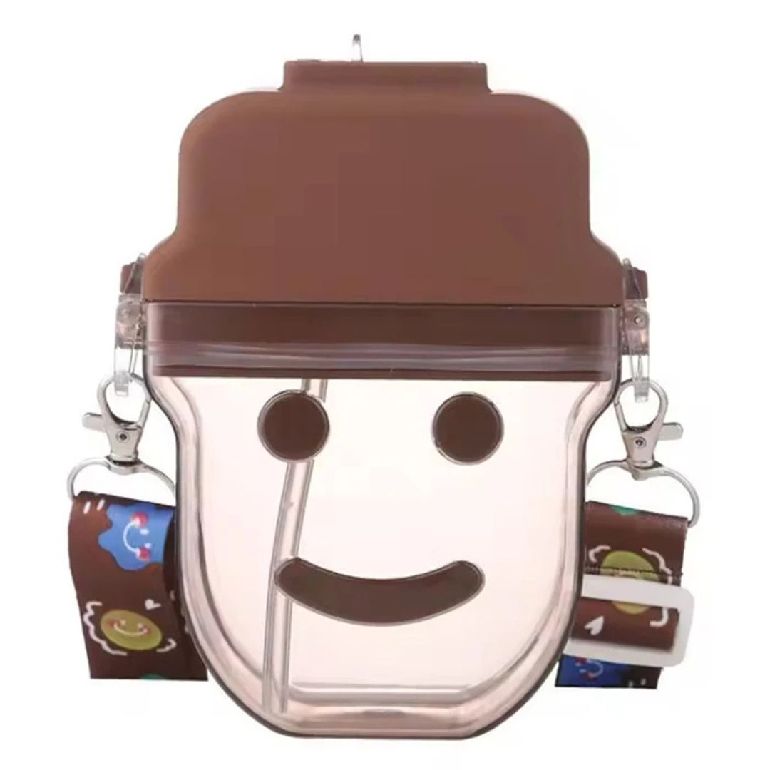 250ML BPA-Free Children’s Thermos – Fun Ice Cream Doll Face Design | Leak-Proof Polypropylene Water Bottle with Strap