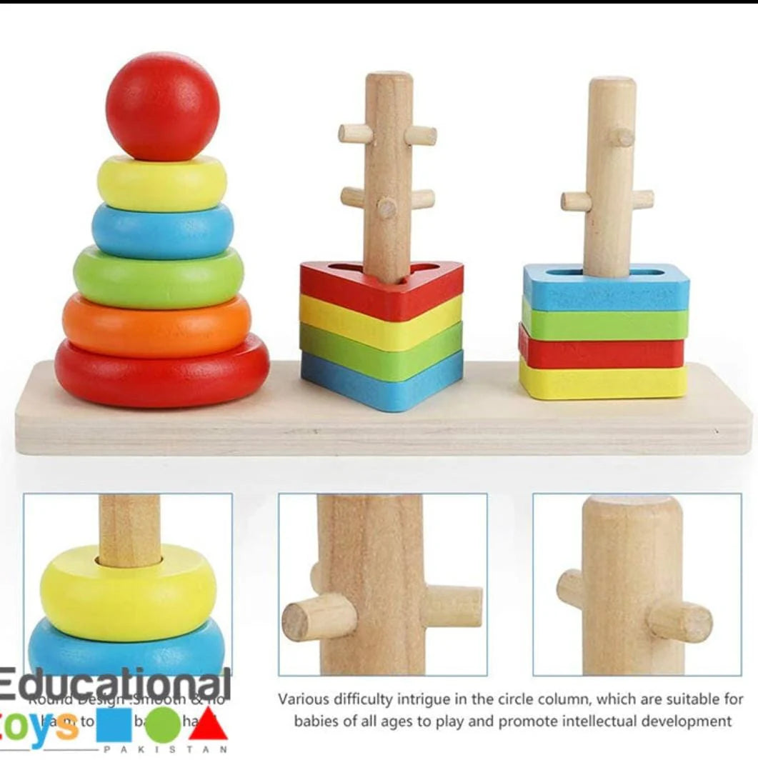 RAINBOW THREE COLUMN SHAPE SORTING TOWER