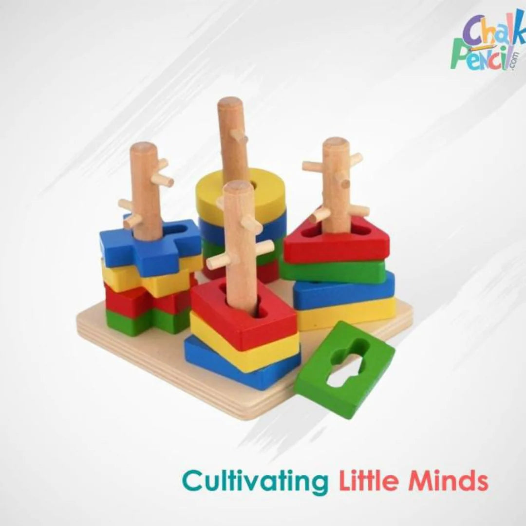 Geometric Four-Column Set – Early Educational Toys for Kids' Learning & Development