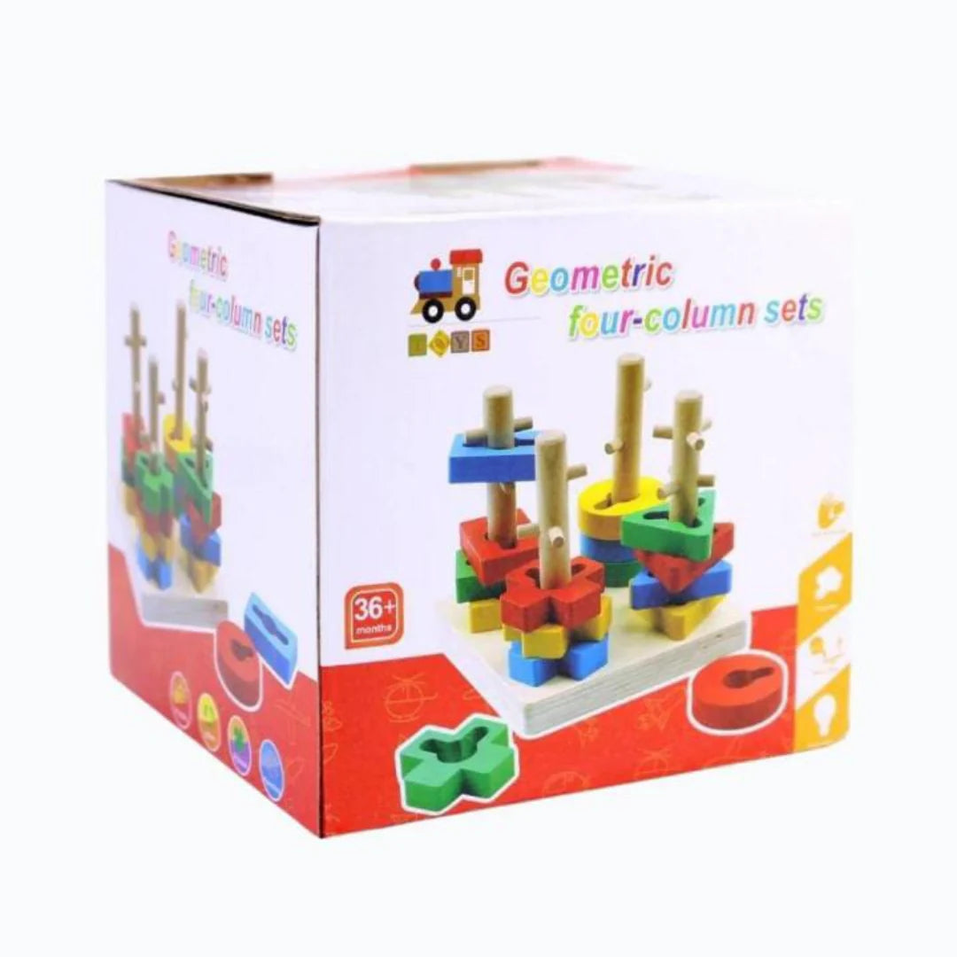 Geometric Four-Column Set – Early Educational Toys for Kids' Learning & Development