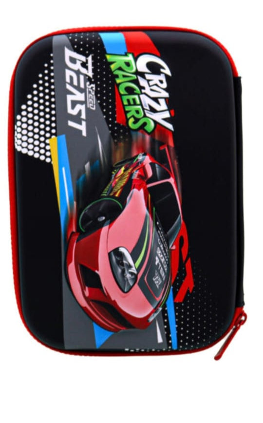 3D EVA Funky Pencil Box | Speed Beast Geometry Case for Boys & Girls | Soft Crazy Racers Pencil Pouch for Students" 3D EVA Funky Pencil Box |Speed Beast Geometry Case for Boys & Girls | Soft Crazy Racers Pencil Pouch for Students