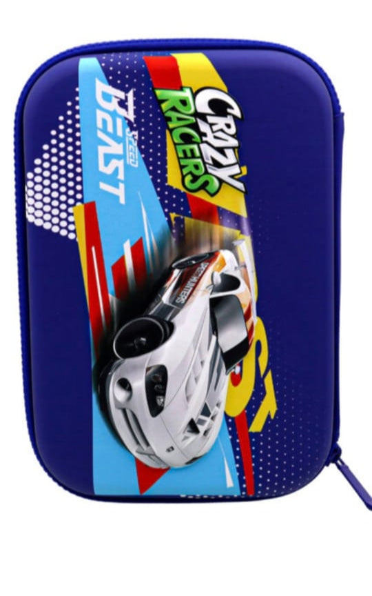 3D EVA Funky Pencil Box | Speed Beast Geometry Case for Boys & Girls | Soft Crazy Racers Pencil Pouch for Students" 3D EVA Funky Pencil Box |Speed Beast Geometry Case for Boys & Girls | Soft Crazy Racers Pencil Pouch for Students