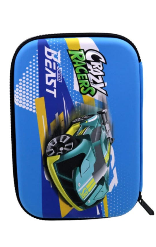 3D EVA Funky Pencil Box | Speed Beast Geometry Case for Boys & Girls | Soft Crazy Racers Pencil Pouch for Students" 3D EVA Funky Pencil Box |Speed Beast Geometry Case for Boys & Girls | Soft Crazy Racers Pencil Pouch for Students