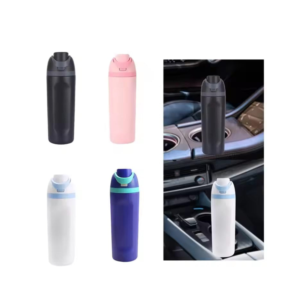 600ml Stainless Steel Insulated Water Bottle – Car Travel Thermos Flask for Hot & Cold Drinks, Sports, Office, Outdoor Use
