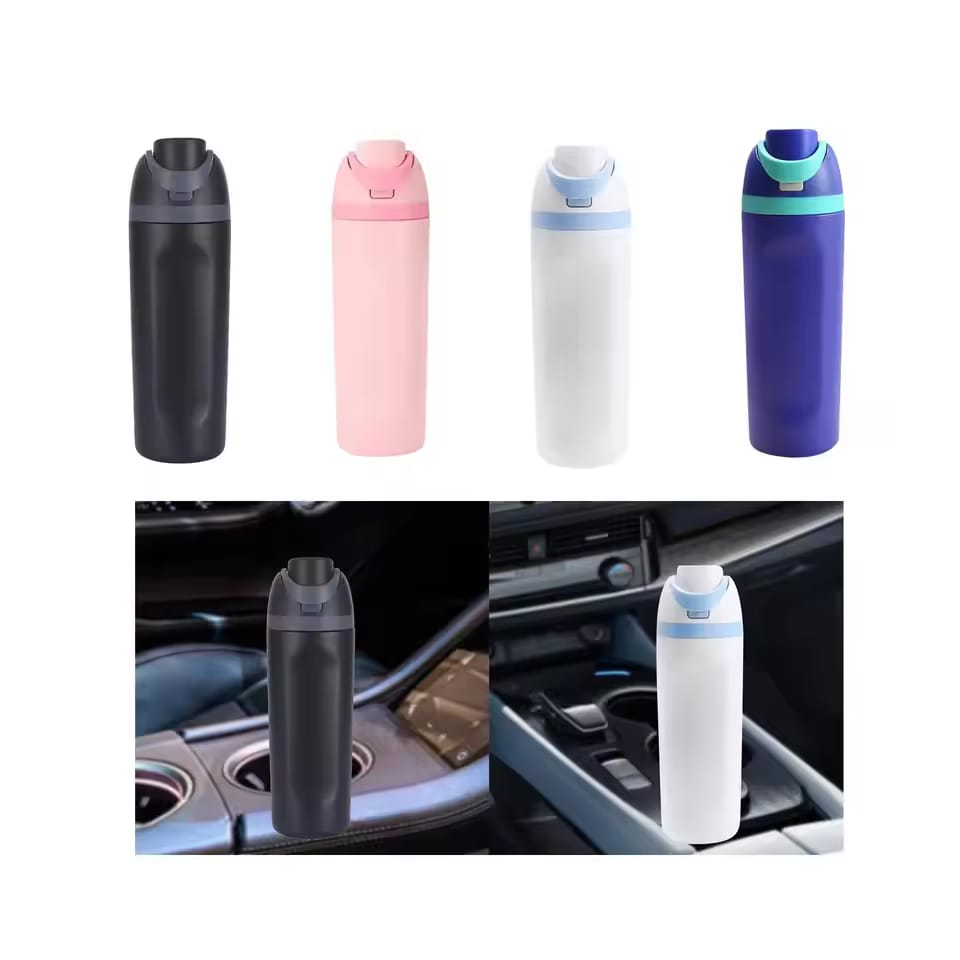 600ml Stainless Steel Insulated Water Bottle – Car Travel Thermos Flask for Hot & Cold Drinks, Sports, Office, Outdoor Use
