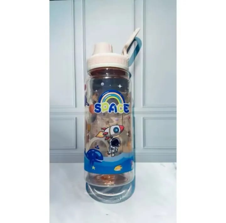 750ml Galaxy Space Water Bottle – Cute Character Design, No Straw, with Handle – BPA-Free Leak-Proof Bottle for Kids & Adult
