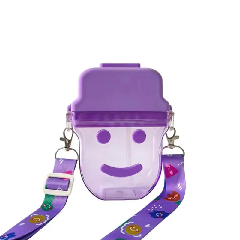 250ML BPA-Free Children’s Thermos – Fun Ice Cream Doll Face Design | Leak-Proof Polypropylene Water Bottle with Strap
