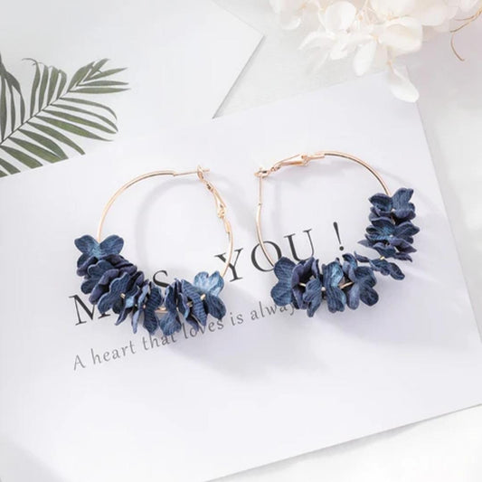 Fabric Flower Versatile Earrings, Personalized Fake Flower Long Style, Elegant Earrings for Women