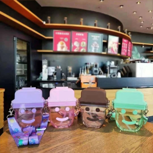 250ML BPA-Free Children’s Thermos – Fun Ice Cream Doll Face Design | Leak-Proof Polypropylene Water Bottle with Strap