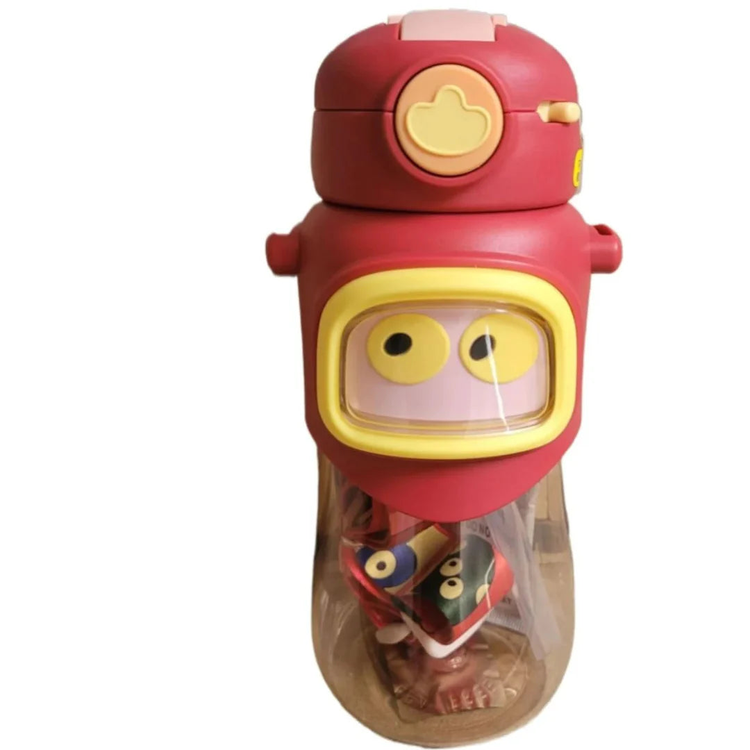 Q-Eye Cute Series Duckbill Cup 600 ml – School Bottle with Soft Belt, Beautiful Character, Made of PP & TRITAN, Silicone Rubber (Food Contact Safe)