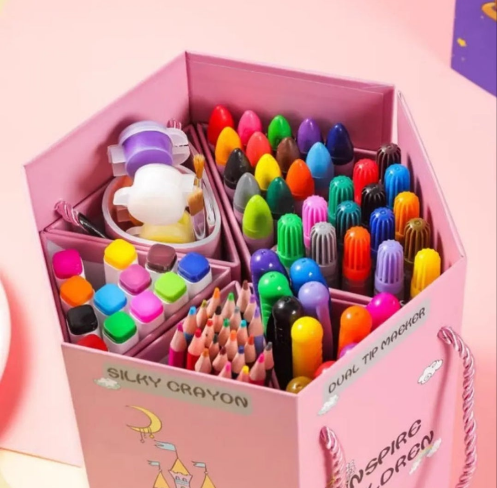 83 PCS Non-Toxic Round Art Set – Complete Creative Kit for Artists & Kids