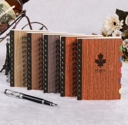 Elegant Spiral-Bound College Diary – 14x16 cm, Ruled Pages with Divider for Organized Note-Taking