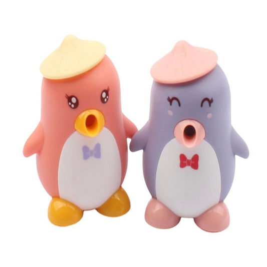 Cute Cartoon Penguin Shaped Pencils/Pencil Sharpener, Table Sharpener Machine School Stationary Gift for Kids Dust Compartment