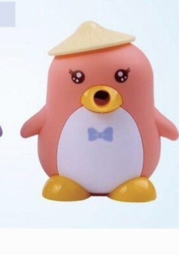 Cute Cartoon Penguin Shaped Pencils/Pencil Sharpener, Table Sharpener Machine School Stationary Gift for Kids Dust Compartment