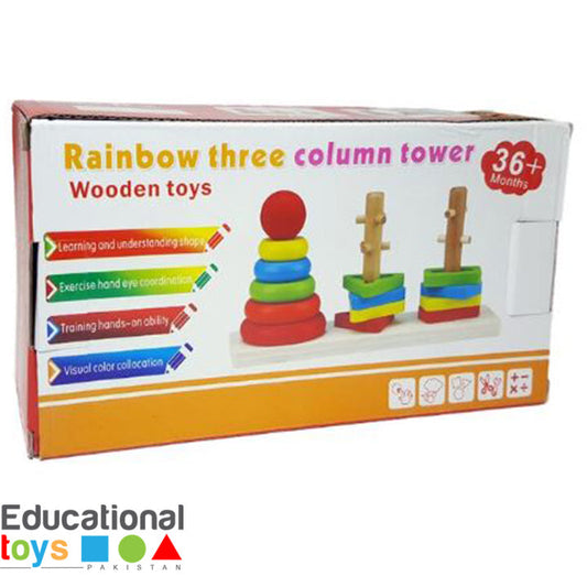 RAINBOW THREE COLUMN SHAPE SORTING TOWER