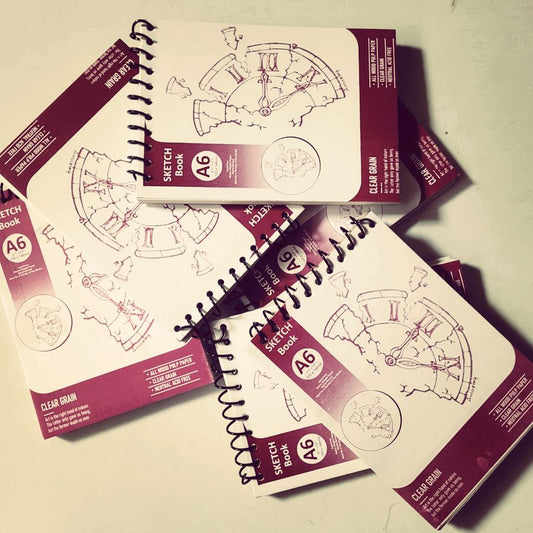 Handy A6 Spiral Bound Sketch Book (PACK OF 2)  250 GRAM Textured Paper | Perfect for Artists & Designers