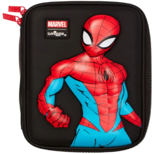 Smiggle Marvel Spider-Man Hard Top Pen Case - Pencil Case & Geometry Box for Boys