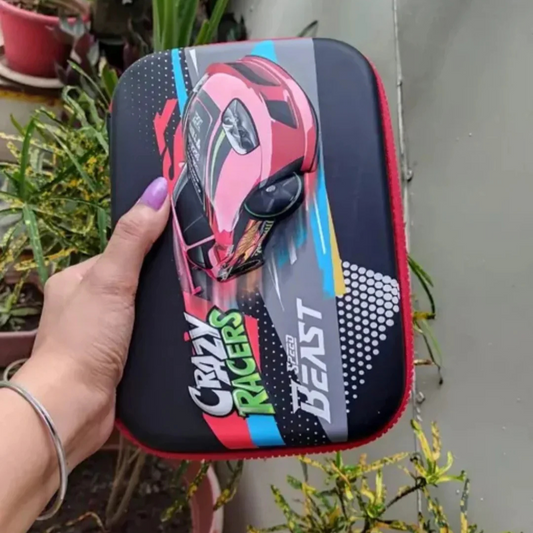 3D EVA Funky Pencil Box | Speed Beast Geometry Case for Boys & Girls | Soft Crazy Racers Pencil Pouch for Students" 3D EVA Funky Pencil Box |Speed Beast Geometry Case for Boys & Girls | Soft Crazy Racers Pencil Pouch for Students