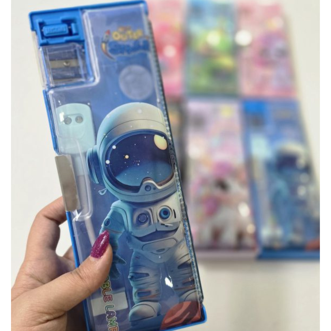 Magnetic Geometry Box with Light – Fun, Beautiful Design Pencil Case for Girls with Multiple Compartments