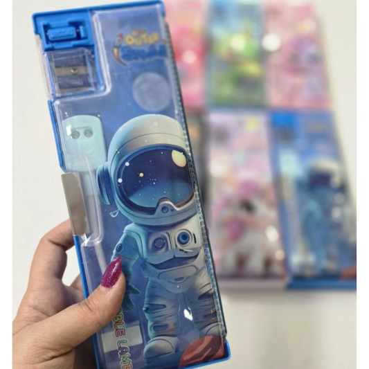 Magnetic Geometry Box with Light – Fun, Beautiful Design Pencil Case for Girls with Multiple Compartments