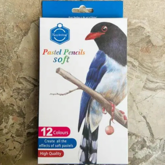 Keep Smiling High-Quality 12 PCs Soft Pastel Pencil Set – 12 Vibrant Colours