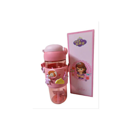 Disney Sofia Water Bottle – 500ML Large Capacity with Beautiful Colors, Comfortable Shoulder Strap, Ideal for Milk, Coffee, and Water – Perfect Student Essential and Gift Choice