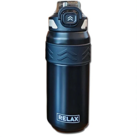 Premium Stainless Steel Reusable Black Bottle with Double-Wall Insulation
