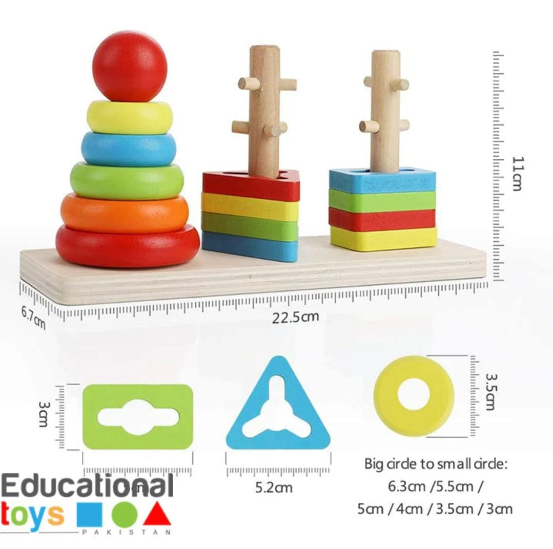 RAINBOW THREE COLUMN SHAPE SORTING TOWER