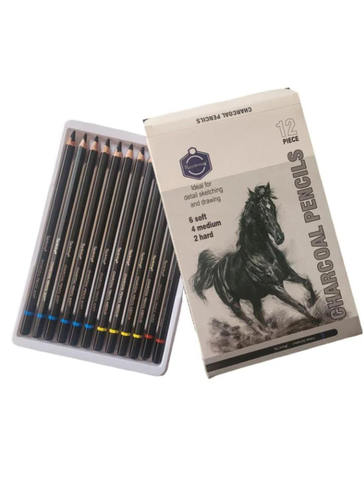 Keep Smiling Charcoal Pencil Set - Soft Charcoal Pencils Kit for Sketching & Arts