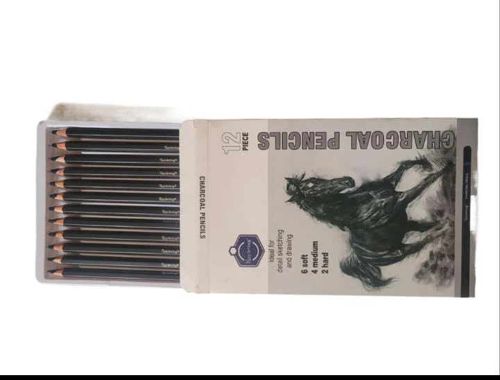 Keep Smiling Charcoal Pencil Set - Soft Charcoal Pencils Kit for Sketching & Arts