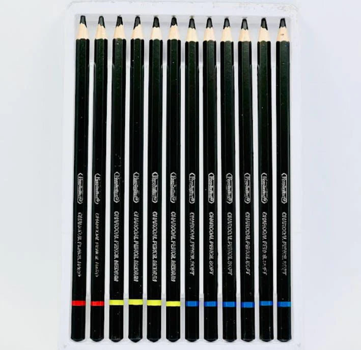 Keep Smiling Charcoal Pencil Set - Soft Charcoal Pencils Kit for Sketching & Arts