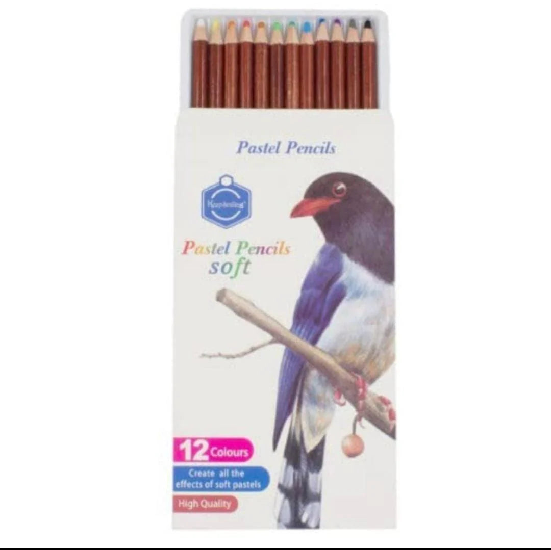 Keep Smiling High-Quality 12 PCs Soft Pastel Pencil Set – 12 Vibrant Colours
