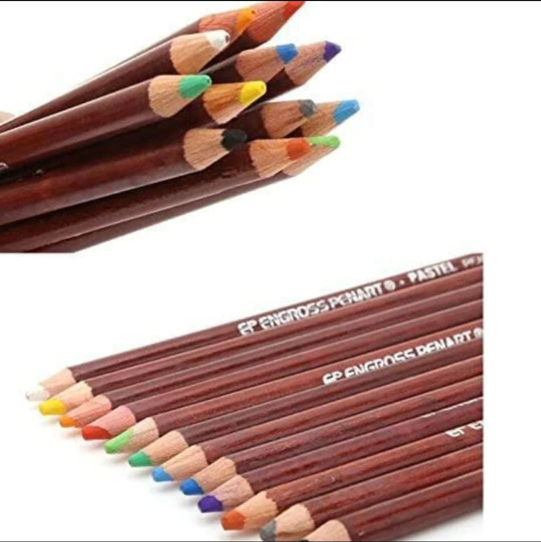 Keep Smiling High-Quality 12 PCs Soft Pastel Pencil Set – 12 Vibrant Colours