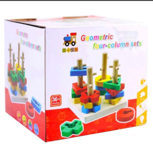 Geometric Four-Column Set – Early Educational Toys for Kids' Learning & Development