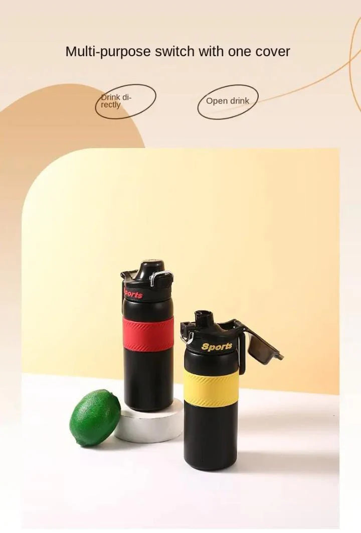 550ml Insulated Thermos Mug with Button-Lock Lid – Double Wall Stainless Steel, Leak-Proof & Temperature Retention