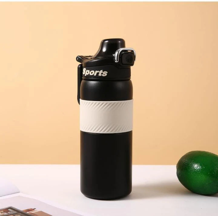 550ml Insulated Thermos Mug with Button-Lock Lid – Double Wall Stainless Steel, Leak-Proof & Temperature Retention