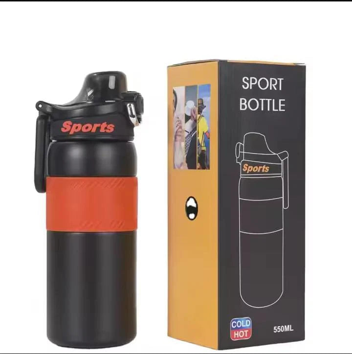 550ml Insulated Thermos Mug with Button-Lock Lid – Double Wall Stainless Steel, Leak-Proof & Temperature Retention