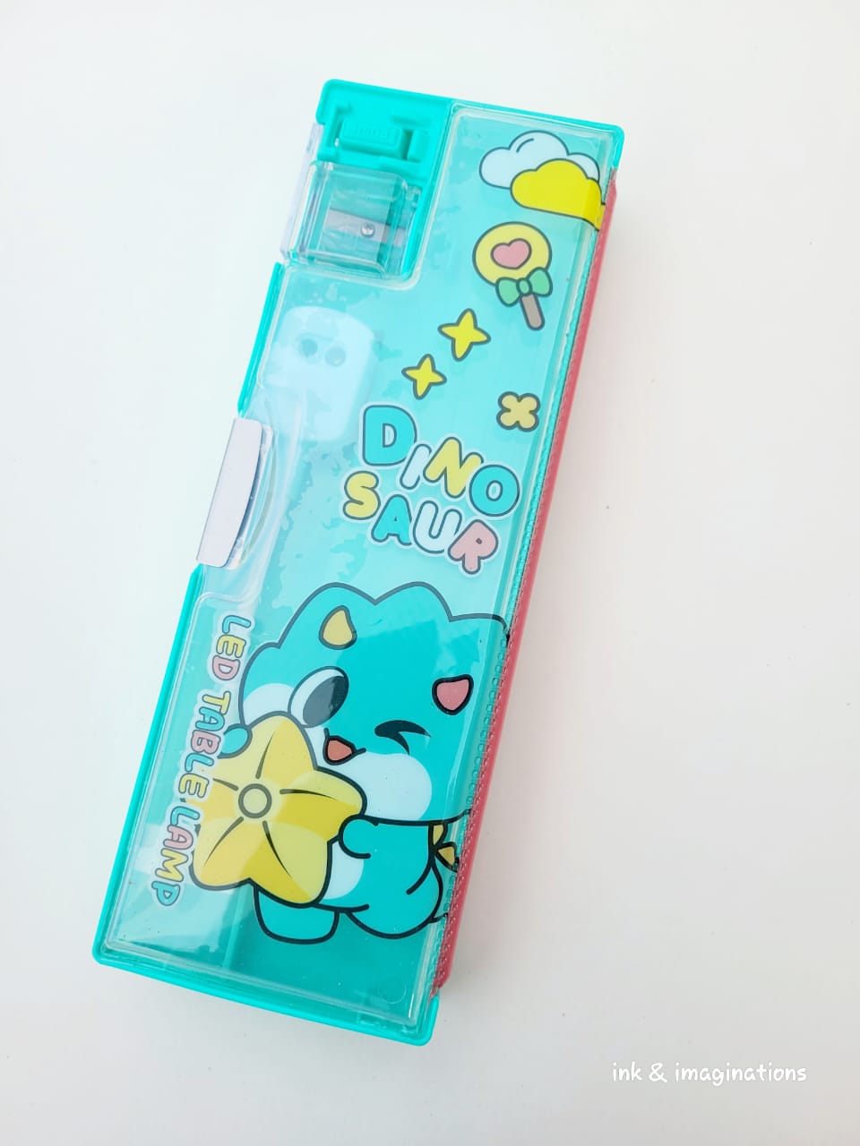 Cosmic Zoo Animal-Themed Multi-Functional Pencil Box with Built-In LED Table Lamp & Sharpener – Kids Stationery Organizer