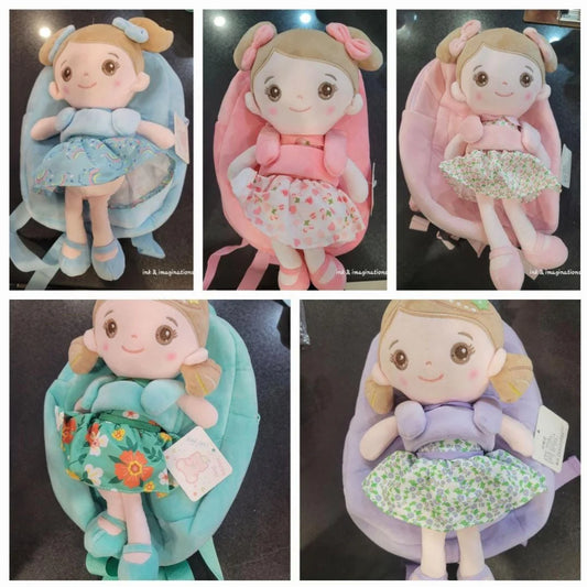 Character Plush Bag for Girls | Soft Stuff Doll Bag for School & Play | Perfect Toy Bag for Kids & Baby Girls