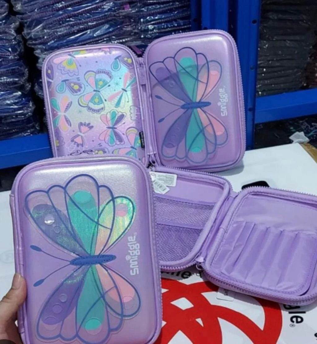 SMIGGLE Pencil Pouch (Purple Butterfly)
