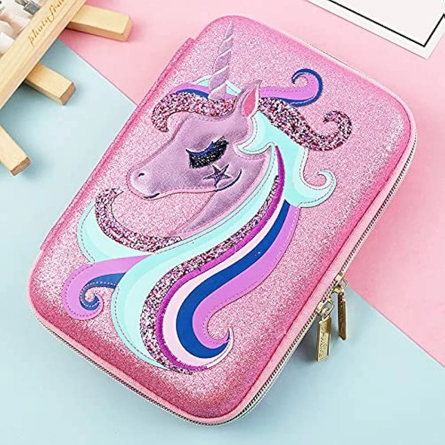 Kawaii Unicorn EVA Pencil Case – Gradient Flamingo Pen Box for School, Office & Gift Use