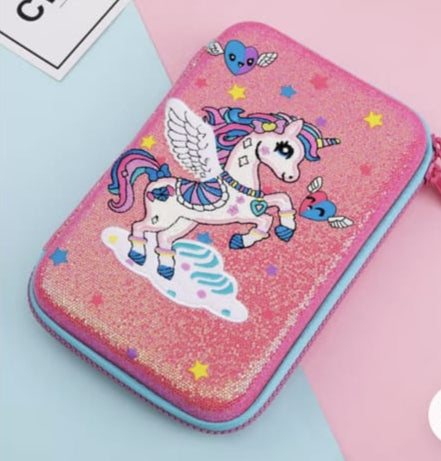 Kawaii Unicorn EVA Pencil Case – Gradient Flamingo Pen Box for School, Office & Gift Use