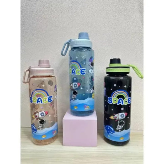 750ml Galaxy Space Water Bottle – Cute Character Design, No Straw, with Handle – BPA-Free Leak-Proof Bottle for Kids & Adult
