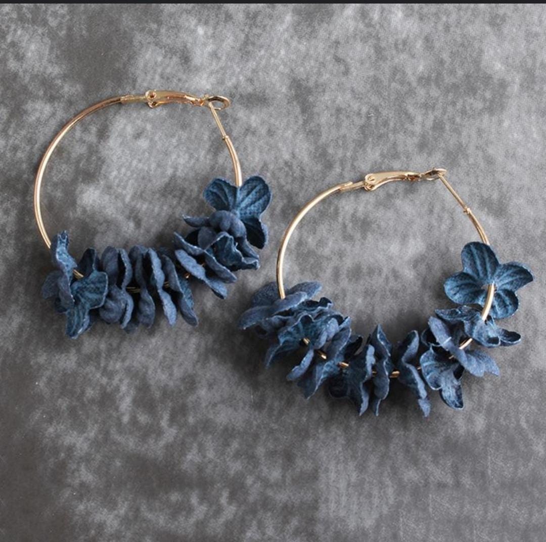 Fabric Flower Versatile Earrings, Personalized Fake Flower Long Style, Elegant Earrings for Women