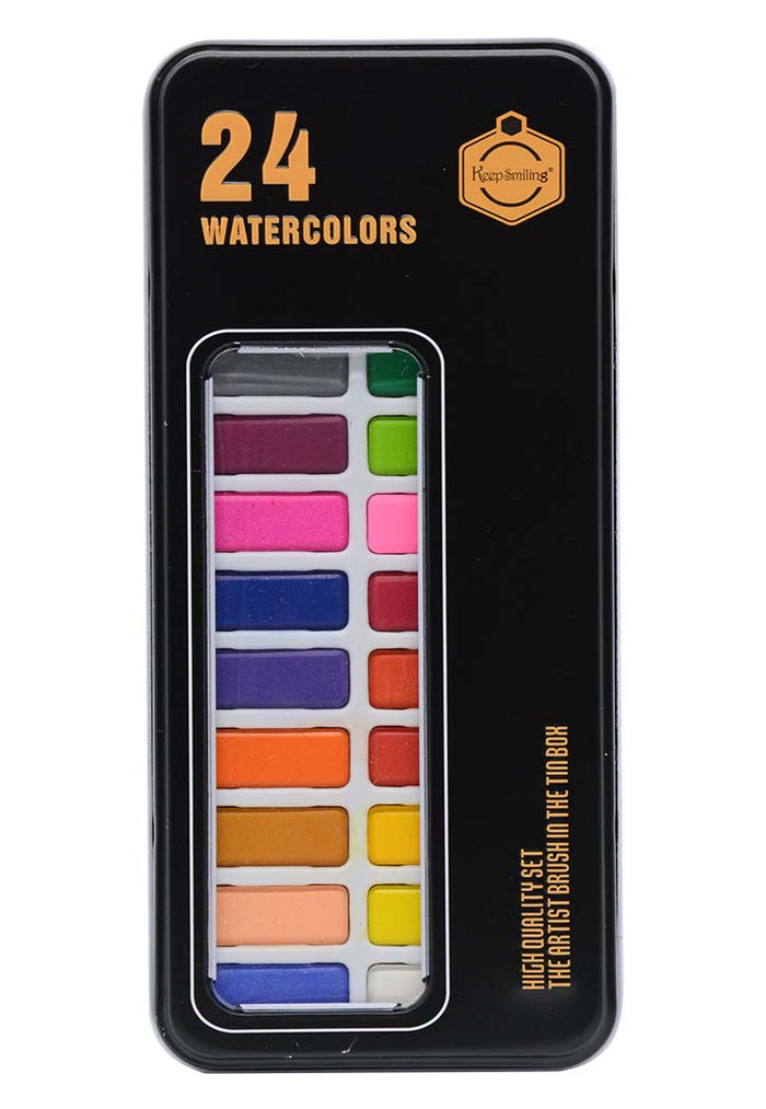 Keep Smiling Water Colours Set – 12, 18, 24, 36 Shades in Metal Box