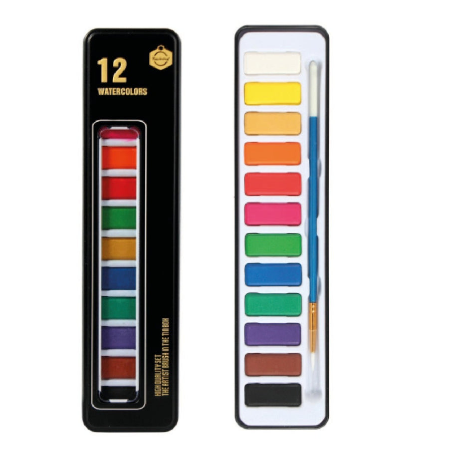 Keep Smiling Water Colours Set – 12, 18, 24, 36 Shades in Metal Box