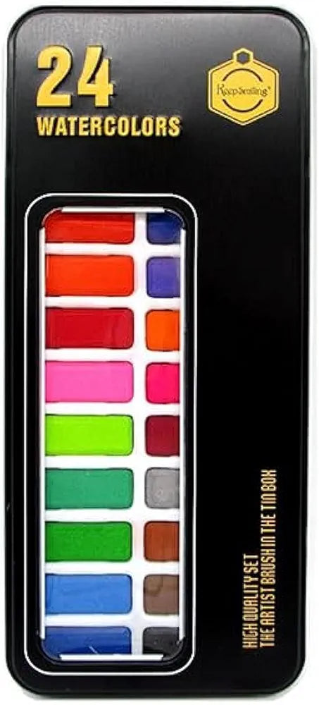 Keep Smiling Water Colours Set – 12, 18, 24, 36 Shades in Metal Box